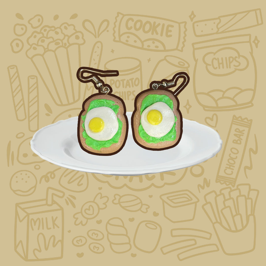Avocado Egg Toast Earrings