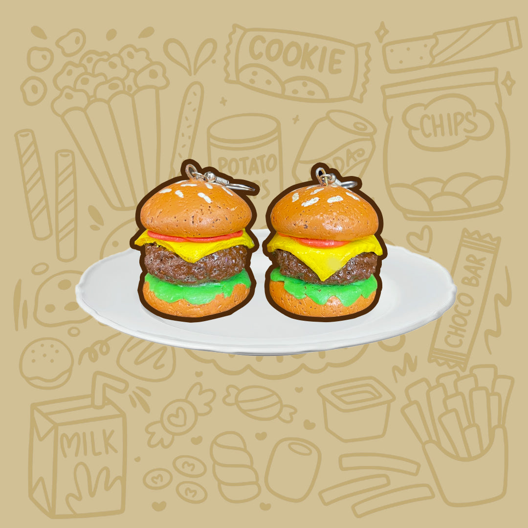 Burger Earrings