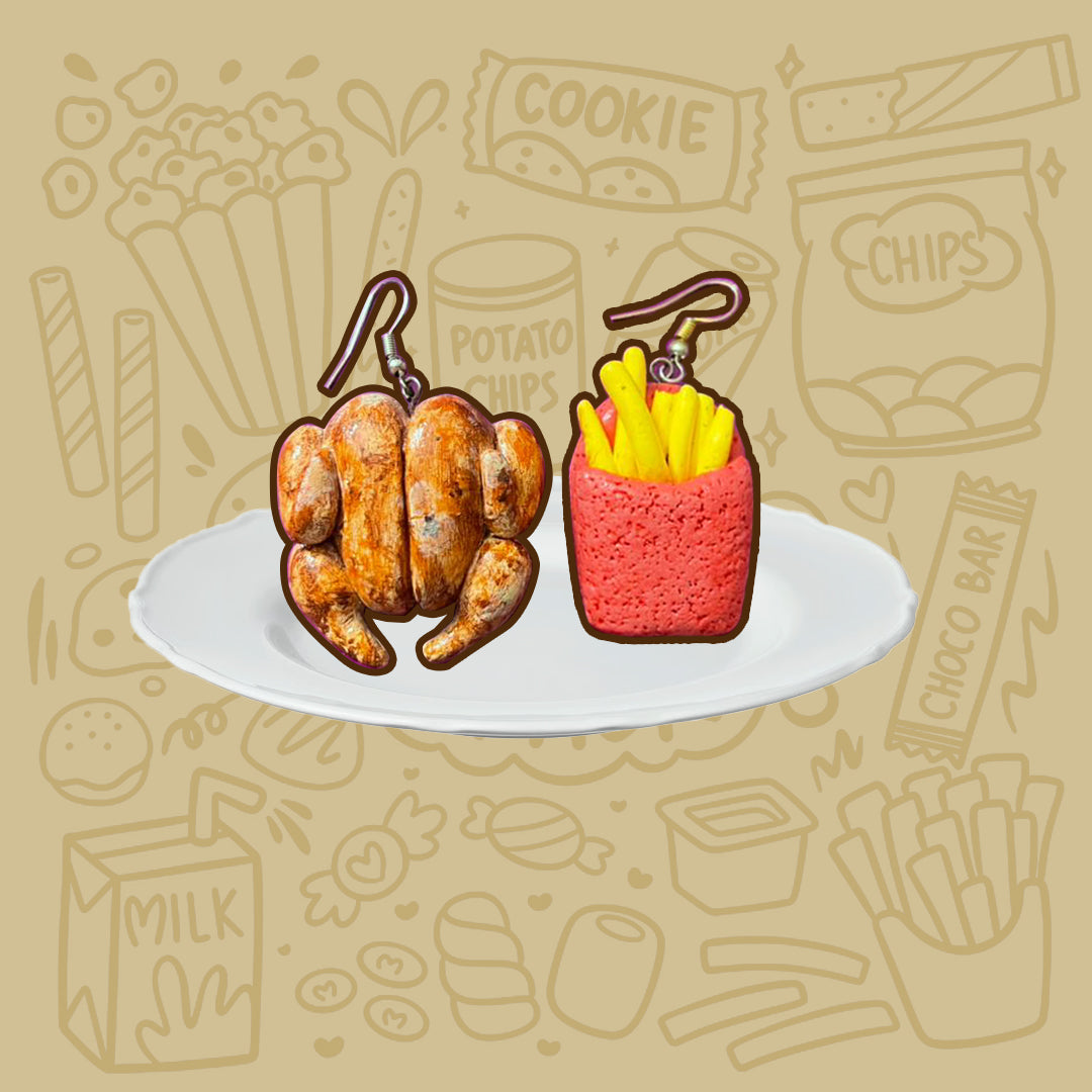 Chicken And Chips Earrings