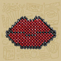 Lips Beaded Clutch