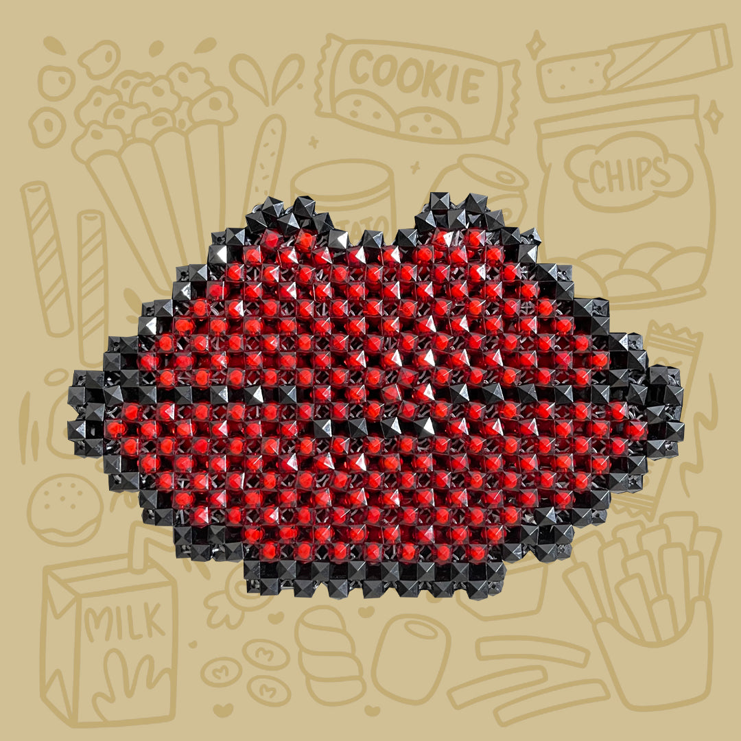 Lips Beaded Clutch